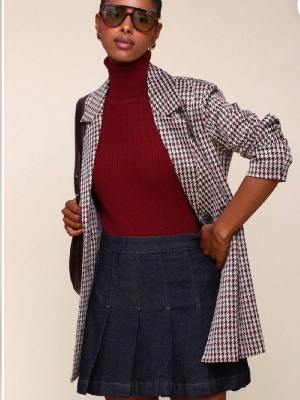 NWT Avec Les Filles Oversized Longline Houndstooth Plaid Blazer. Size XL - Picture 14 of 14